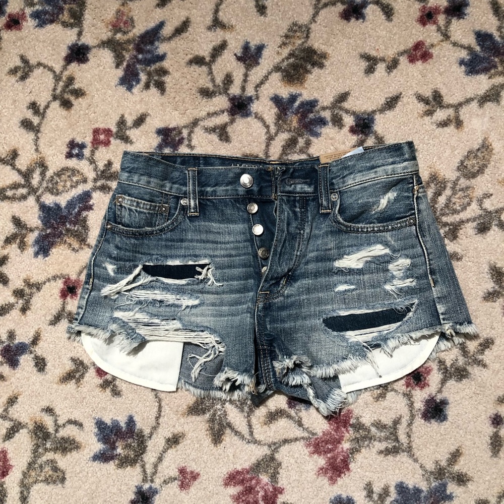 American Eagle hi rise denim festival shorts